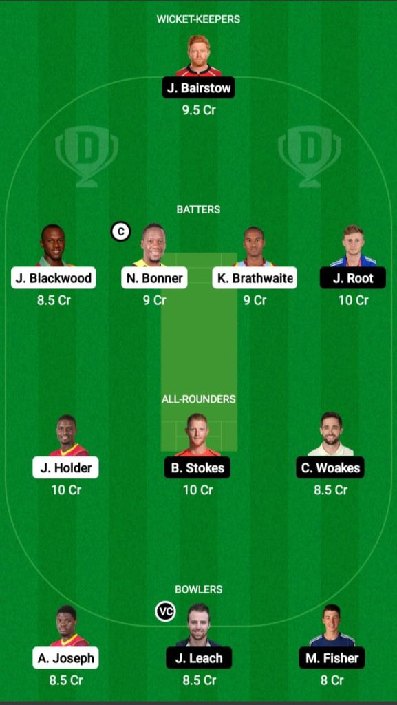 Dream 11 Fantasy Team 1 For ENG vs WI