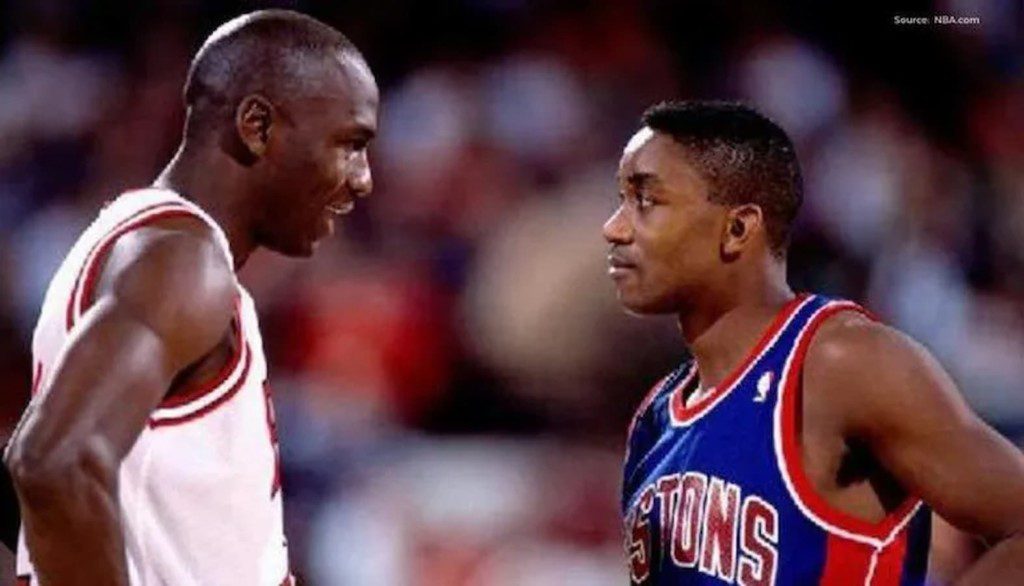 Isiah Thomas and Michael Jordan