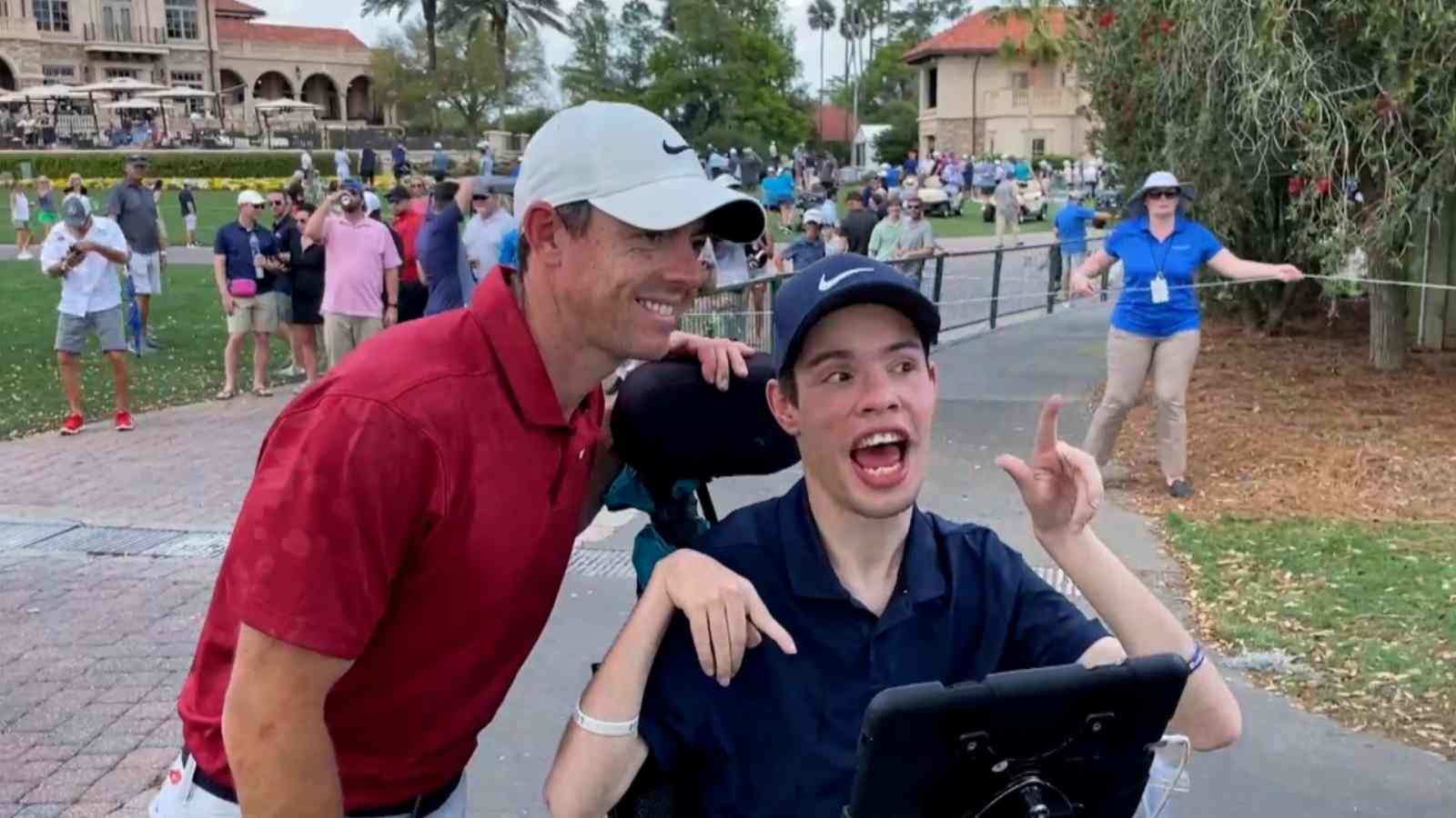 Golf fan Kyler Aubrey meets the likes of Rory McIlroy and others at The Players Championship