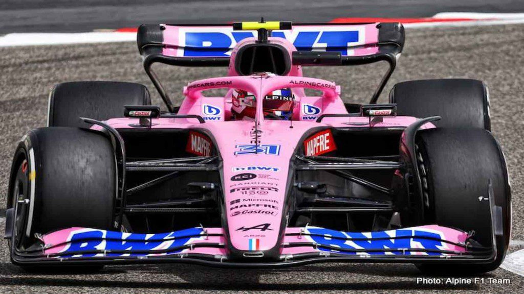 Esteban Ocon testing for Alpine in Bahrain