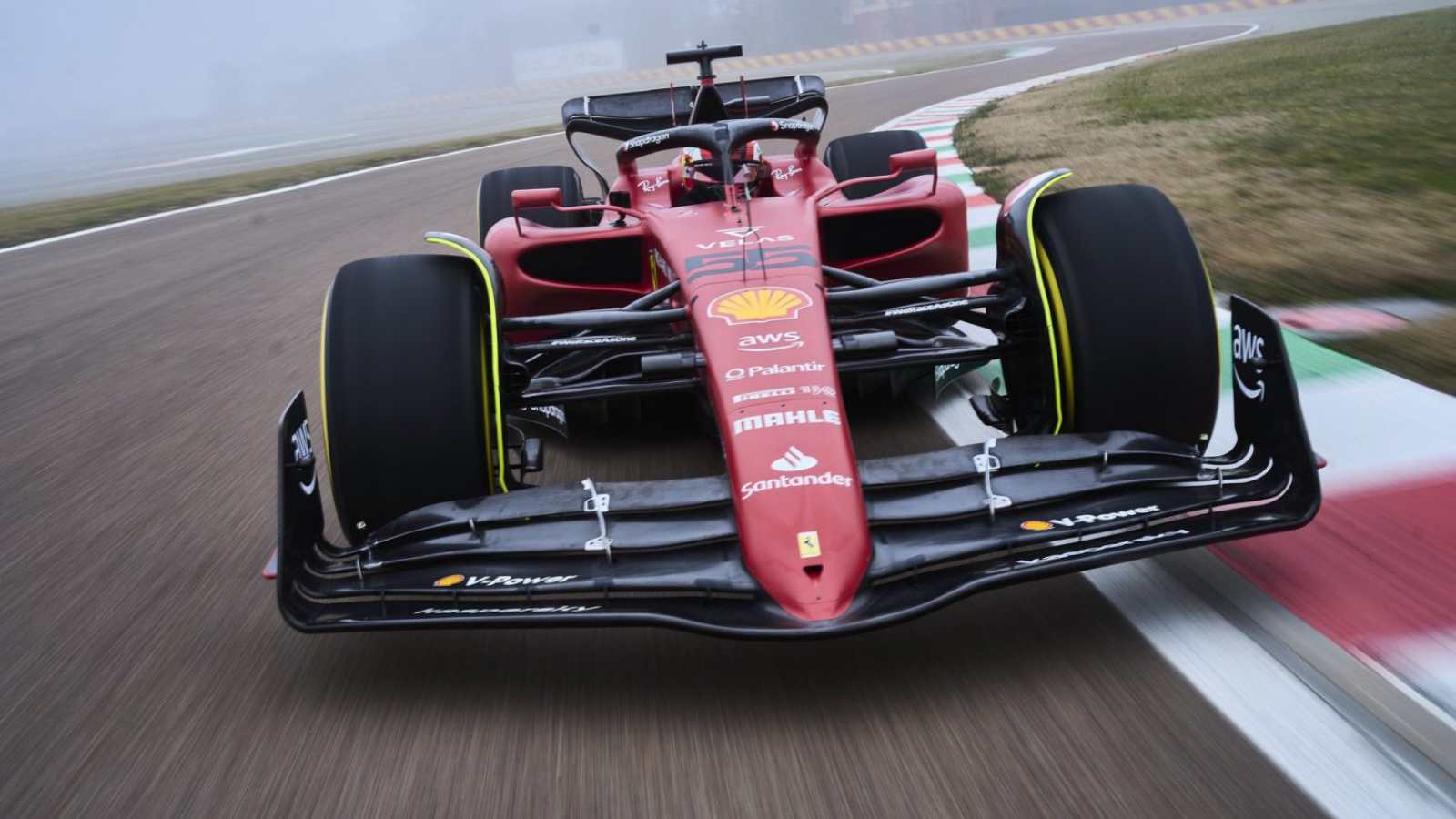 Ferrari's F1-75 after removing the Kaspersky logo