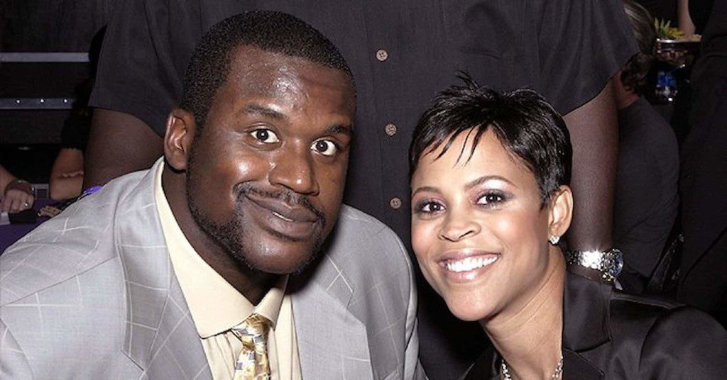 Shaquille O'Neal with ex-wife