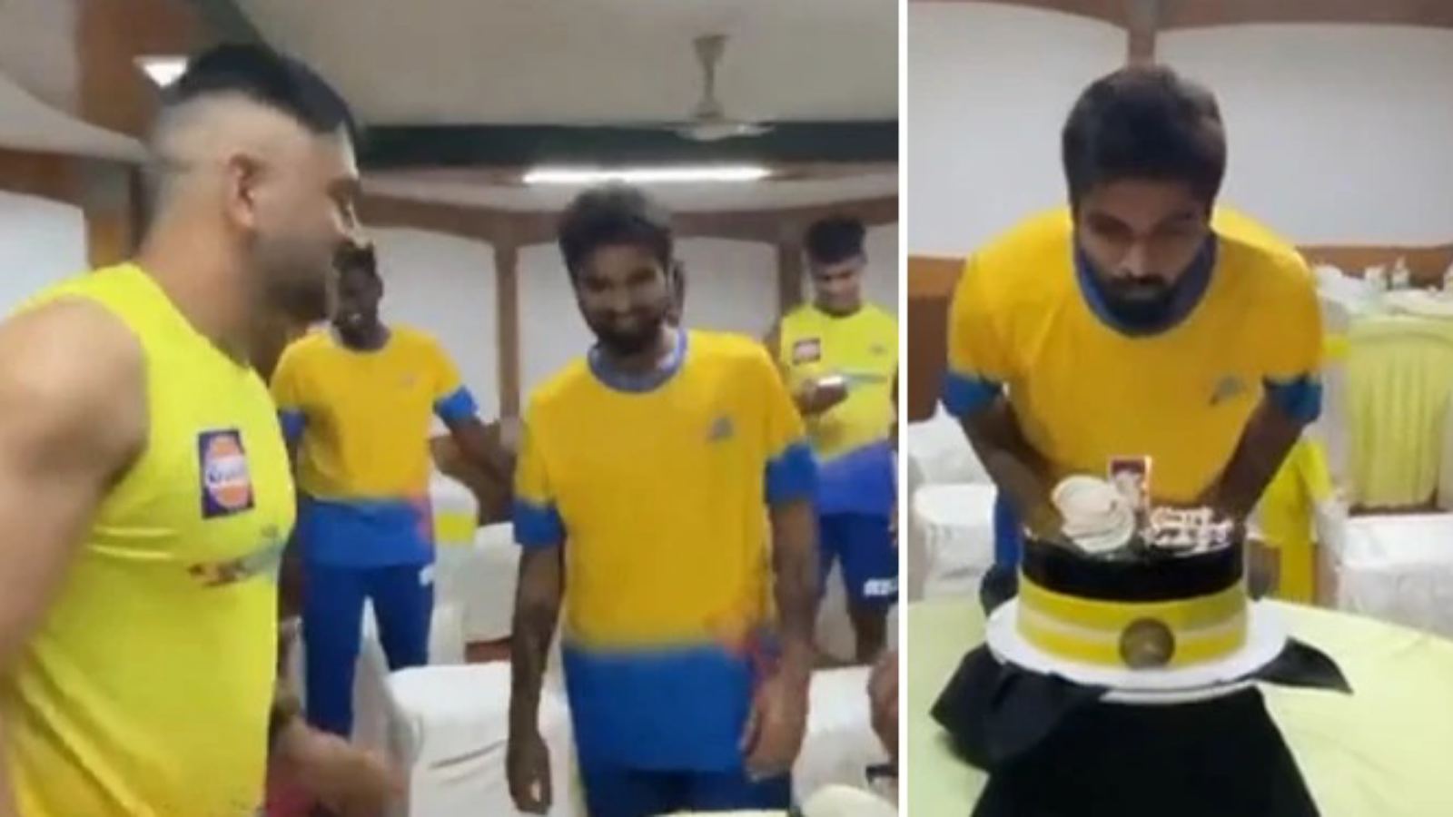 IPL 2022: [WATCH] CSK celebrates net bowler Rocky’s birthday, MS Dhoni feeds him a cake