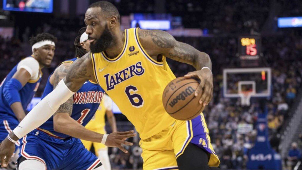 LeBron James in action against the Golden State Warriors