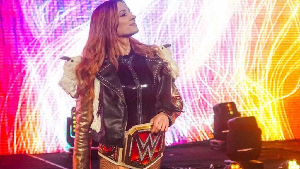 Becky Lynch at the mega live event at Madison Square Garden