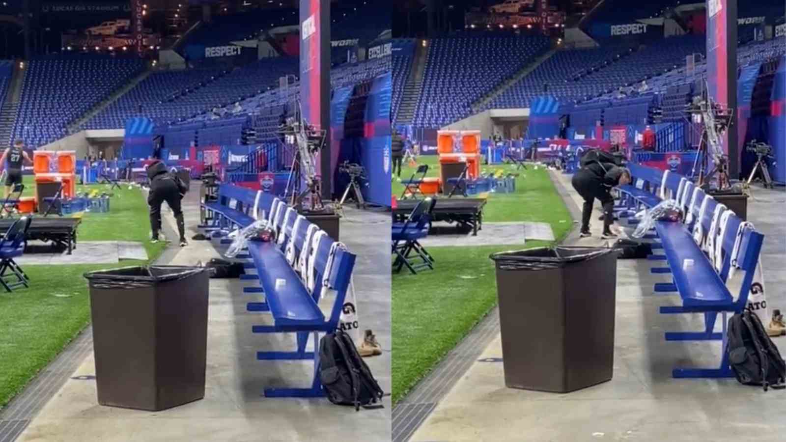 “Class Act”: EJ Perry cleaned up every last piece of trash left by other players at the NFL Combine