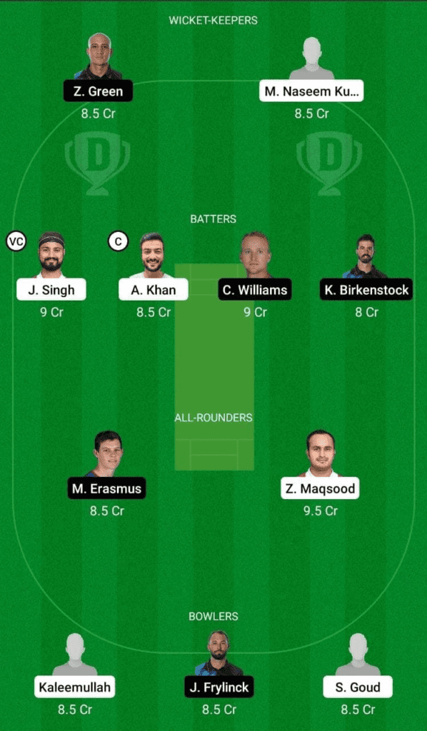 Dream 11 Fantasy Team 2 For OMN vs NAM