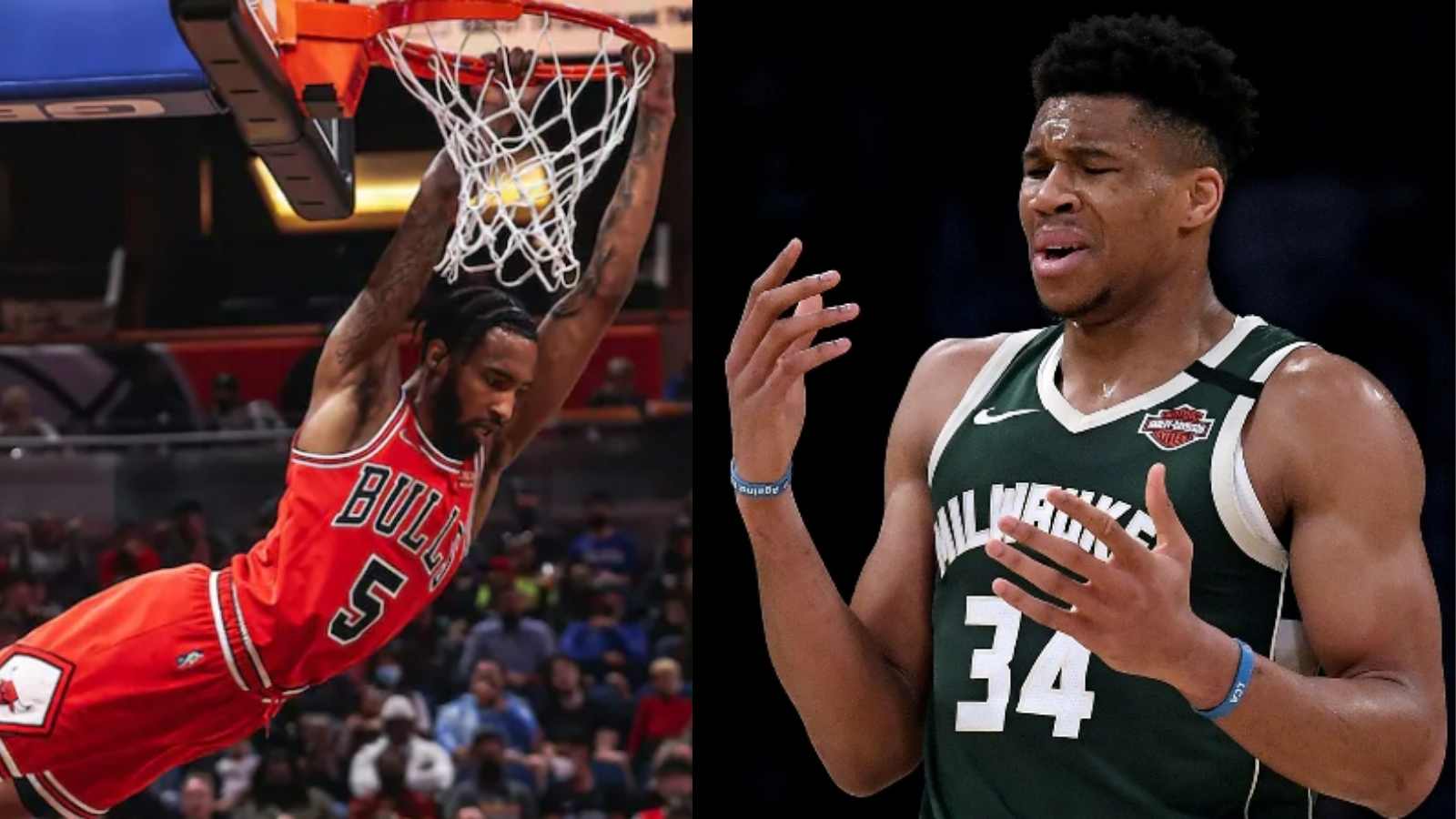 “Who Greek Freak?” Fans react to Derrick Jones Jr. posterizing Giannis Antetokounmpo with a career-ending slam on his head