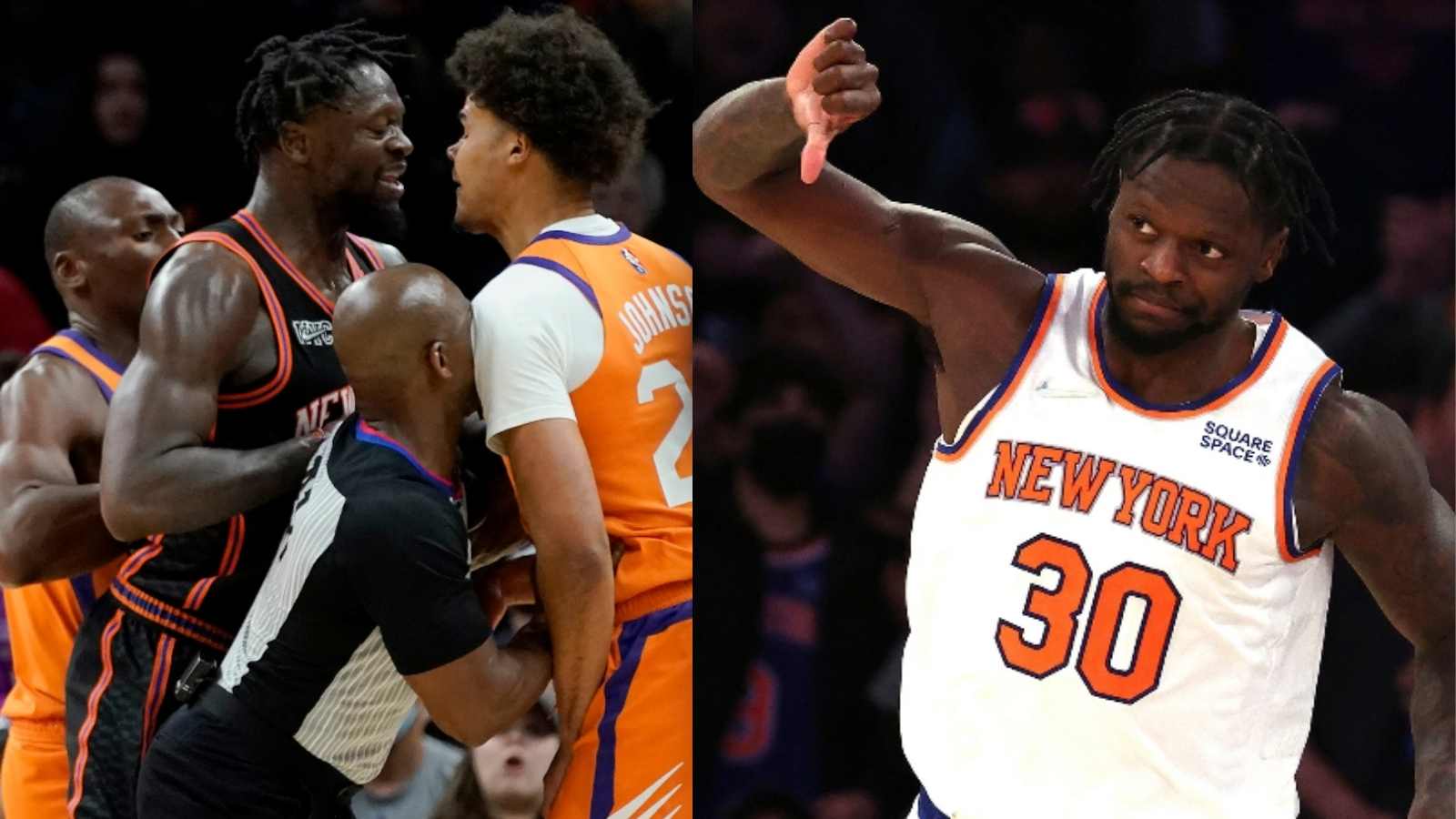 “Wants to get out of NY so bad”: Fans react to Julius Randle getting ejected after his scuffle with game-winner hitter Cameron Johnson