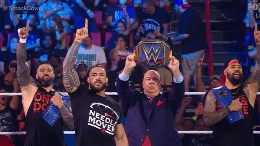 Roman Reigns, Paul Heyman, and the Usos