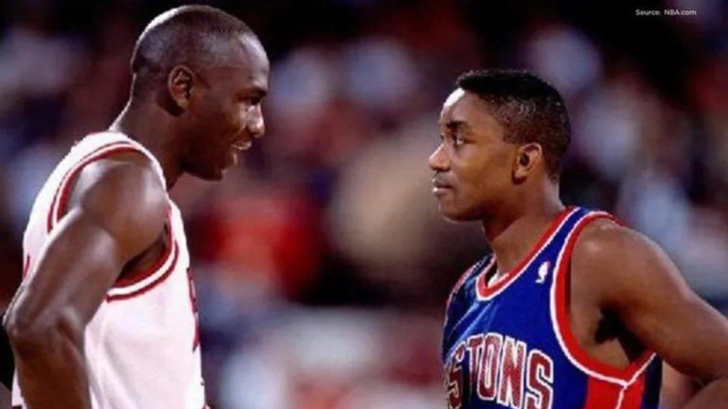 Michael Jordan and Isiah Thomas