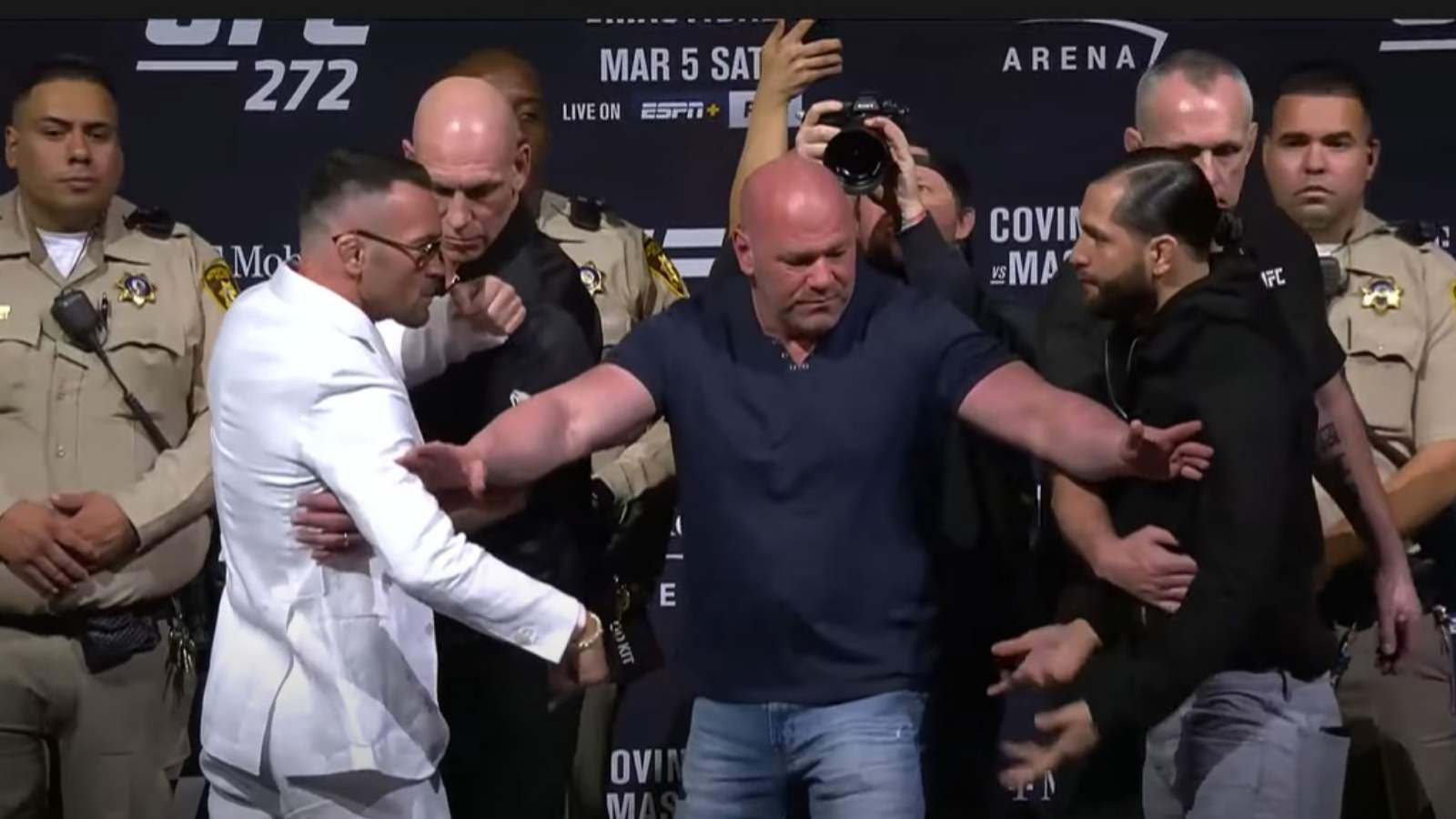 Watch: Colby Covington and Jorge Masvidal square up in a heated exchange at UFC 272 press conference