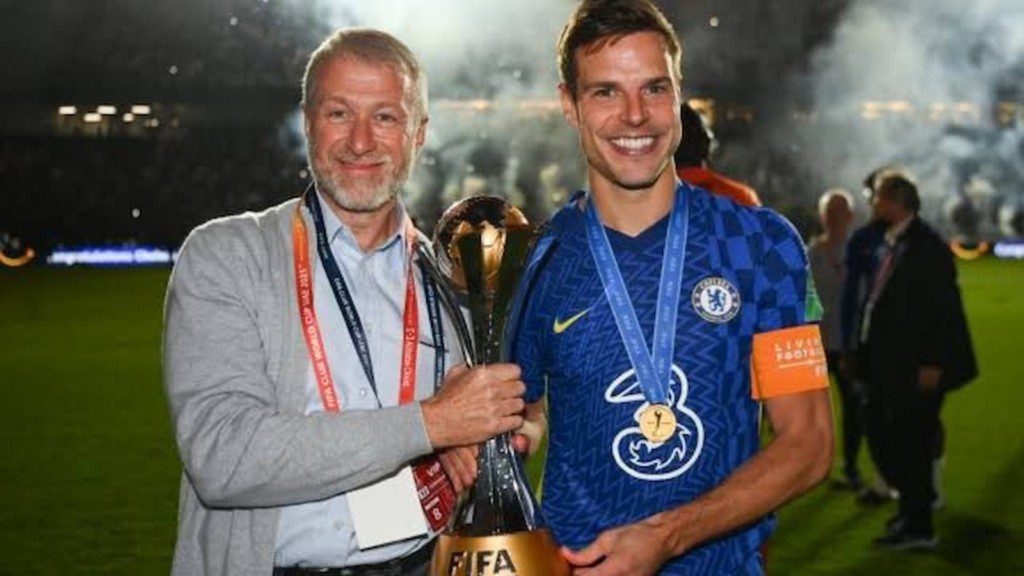 Roman Abramovich and Chelsea captain Cesar Azpilicueta