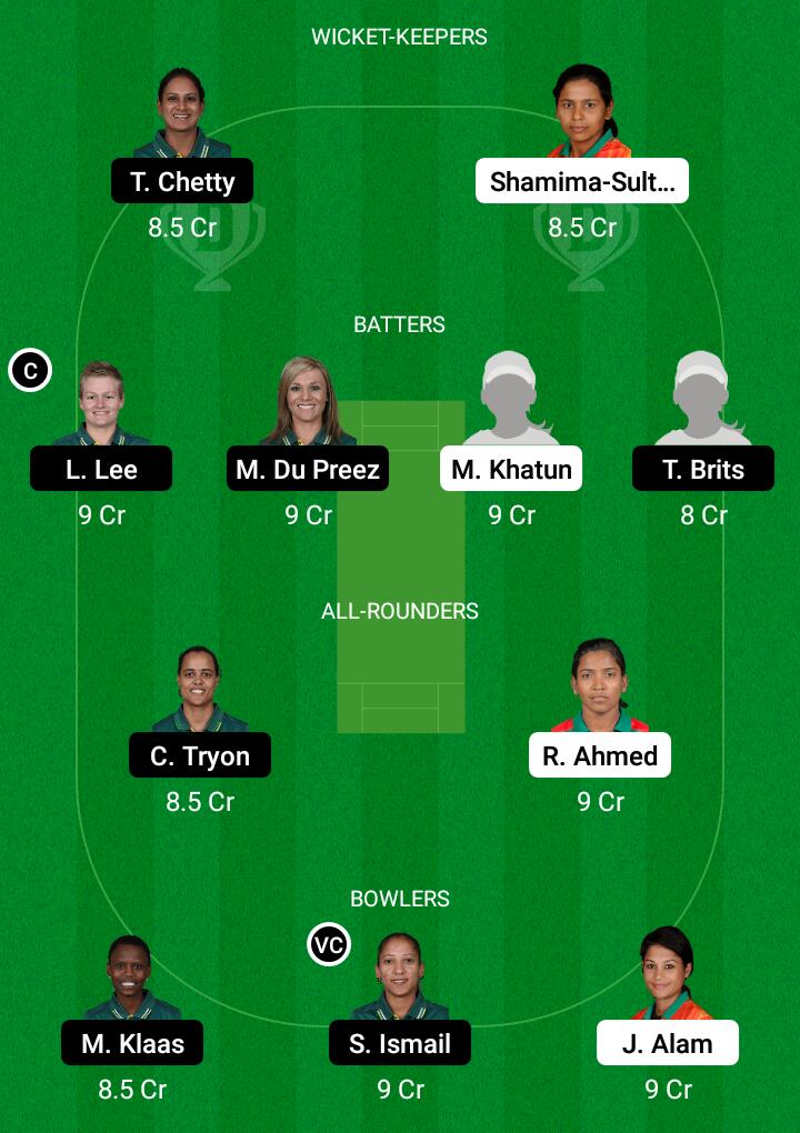 Dream 11 Fantasy Team 2 For BD-W vs SA-W 