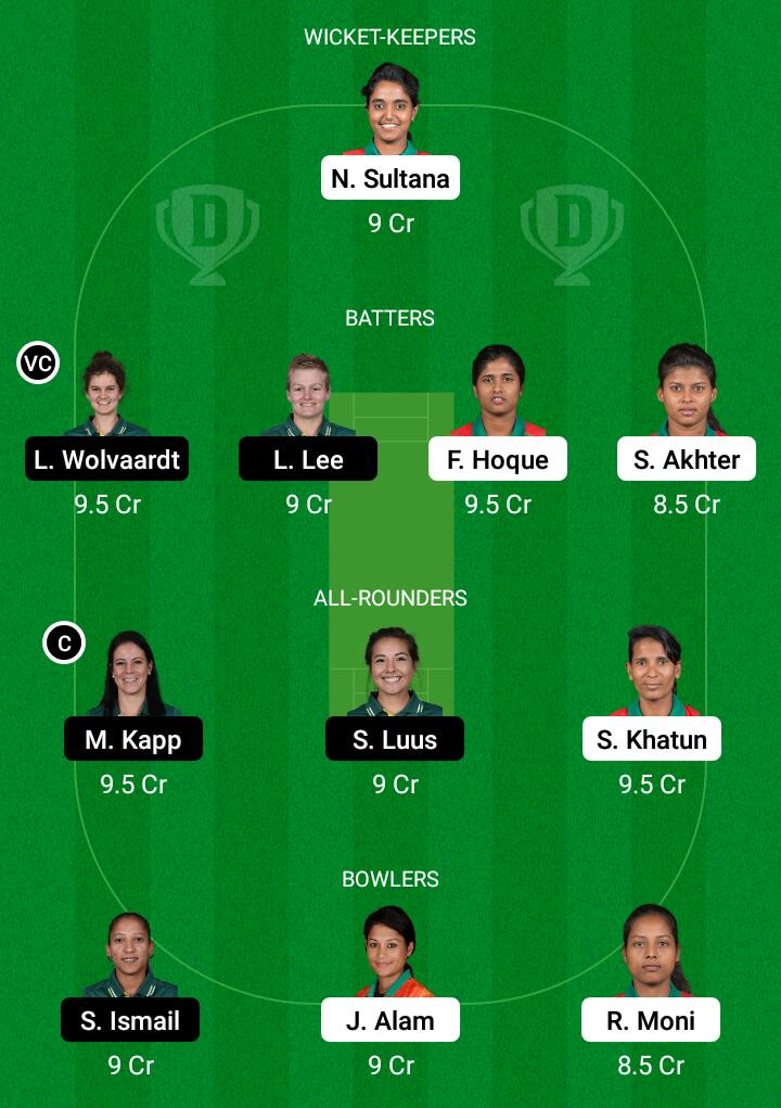 Dream 11 Fantasy Team 1 For BD-W vs SA-W