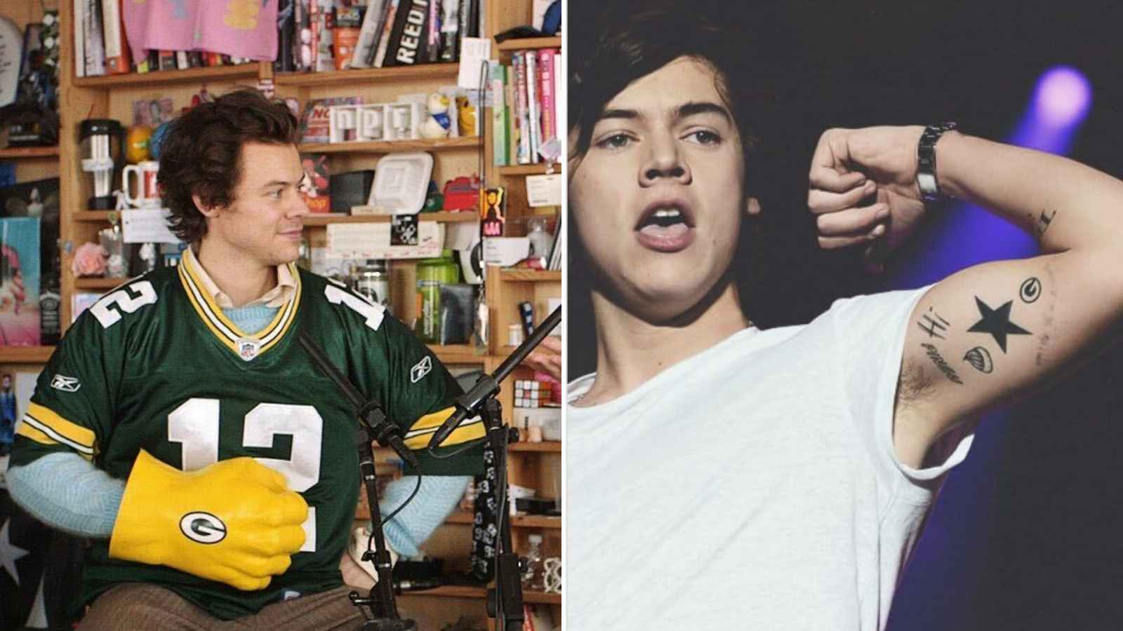 “I bleed green and gold”: Harry Styles explains why he got a Packers tattoo