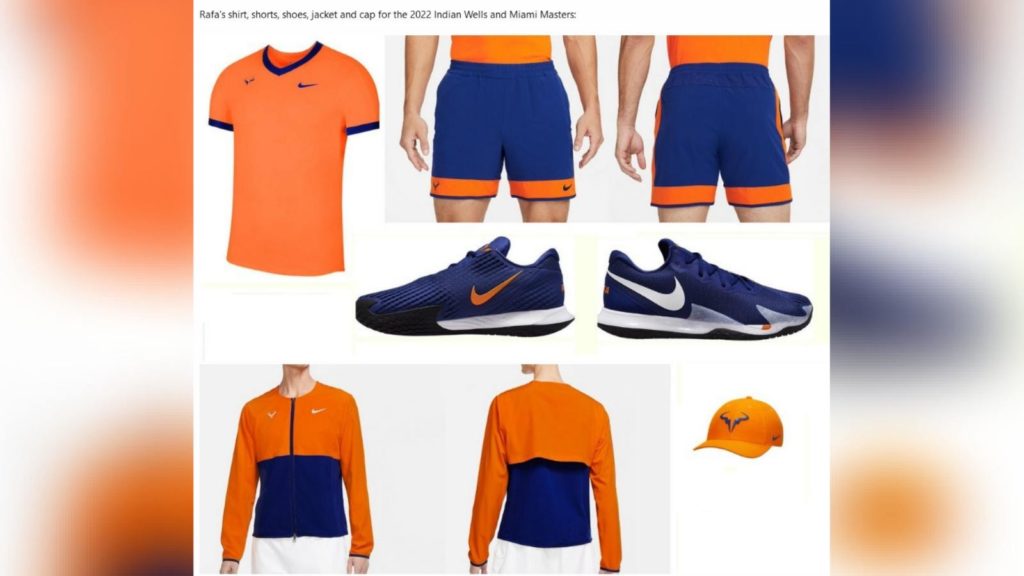 Rafael Nadal's outfit design this season