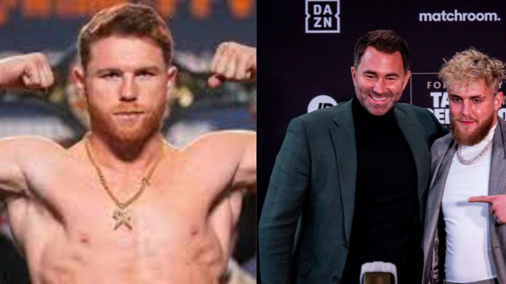 Canelo alvarez, eddie Hearn and Jake Paul