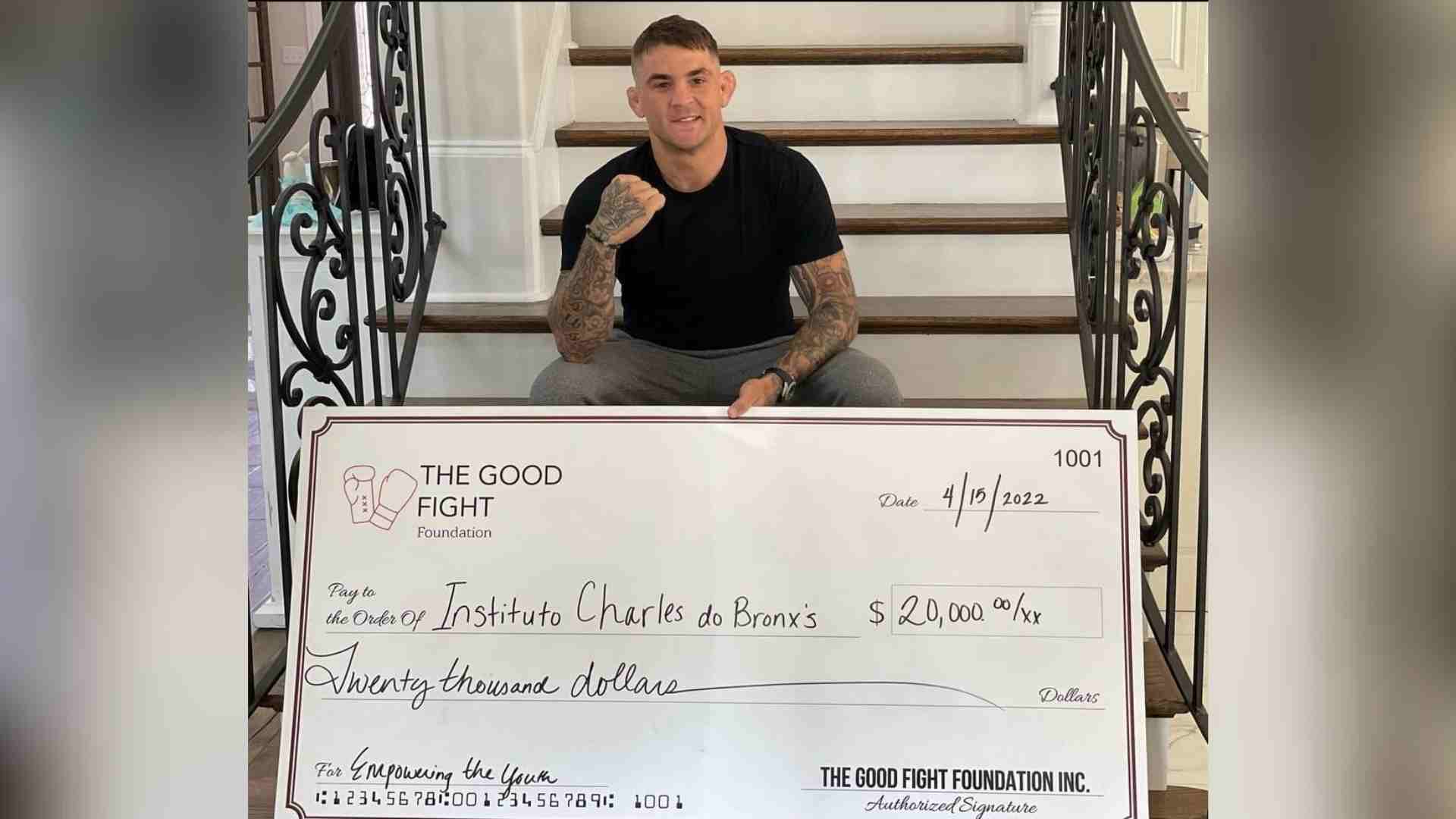 Dustin Poirier honors his post-fight promise and donates $20,000 to Charles Oliveira’s project