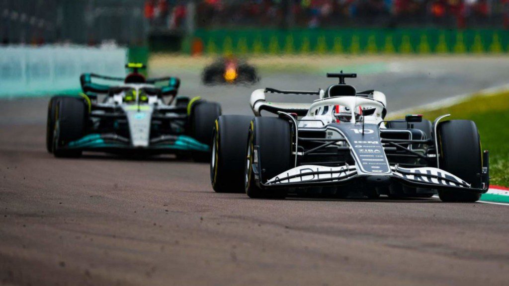 Pierre Gasly and Lewis Hamilton at the Imola GP