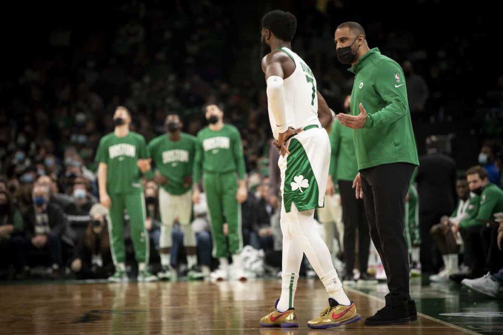 Jaylen Brown and Ime Udoka