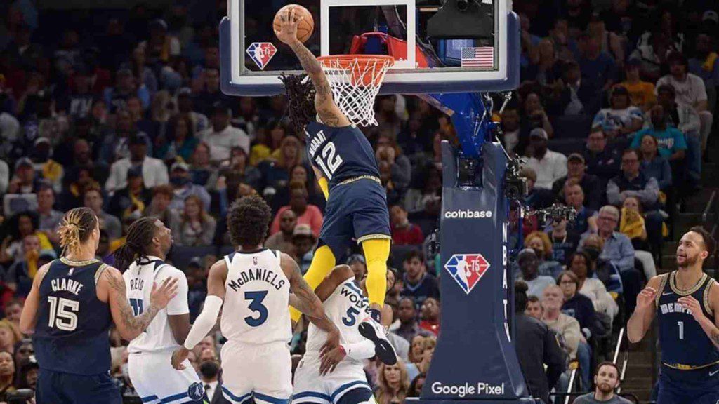 JA Morant in action against the Timberwolves