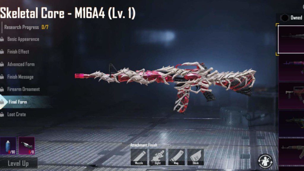 How to get and upgrade Skeletal Core M16A4 in BGMI?