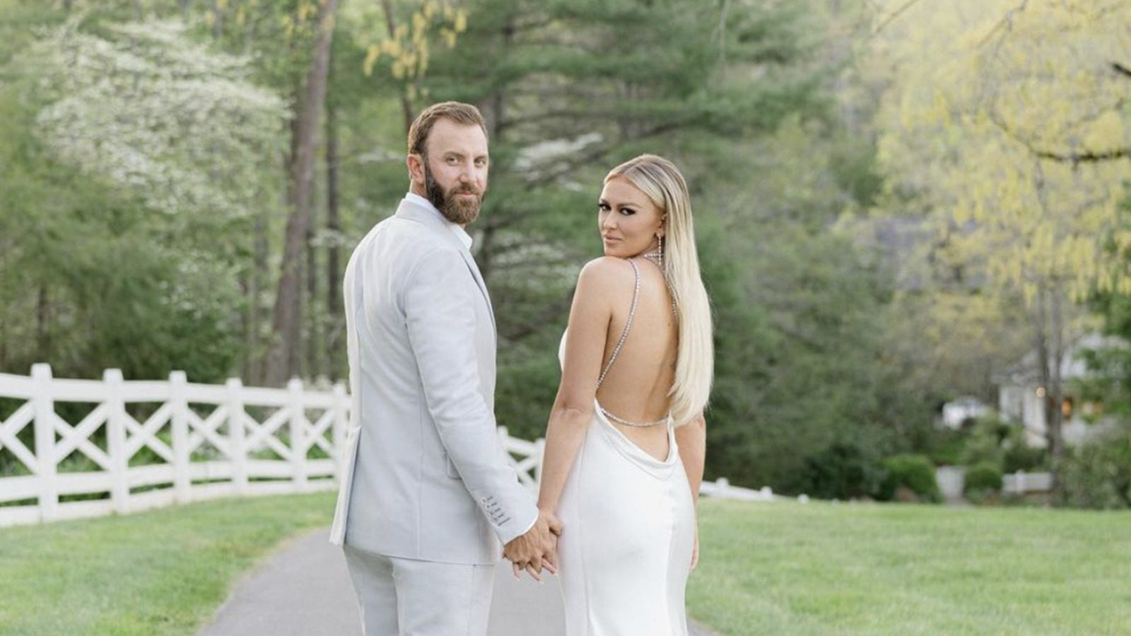 Golfer Dustin Johnson marries long time partner Paulina Gretzky in Tennessee Wedding