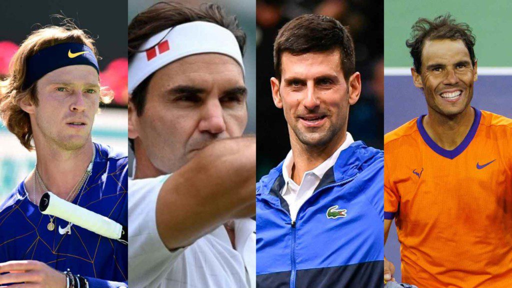 Andrey Rublev, Roger Federer, Novak Djokovic, Rafael Nadal