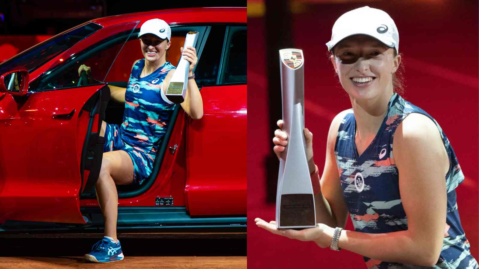 Watch: Iga Swiatek takes a victory lap in her brand-new Porsche after her triumph in Stuttgart