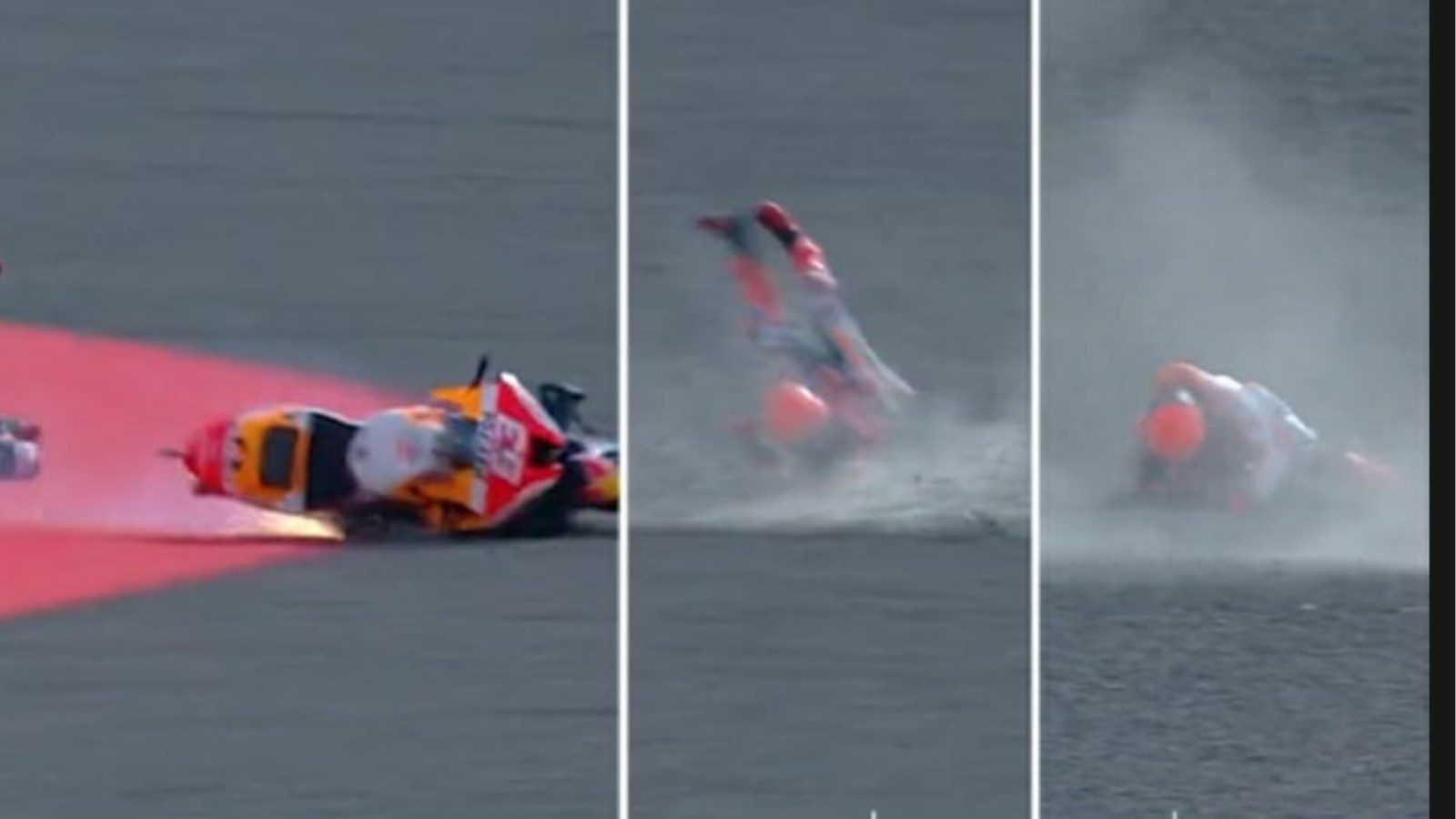 “I hit my head but nothing happened,” Marc Marquez walks away unscathed after yet another accident