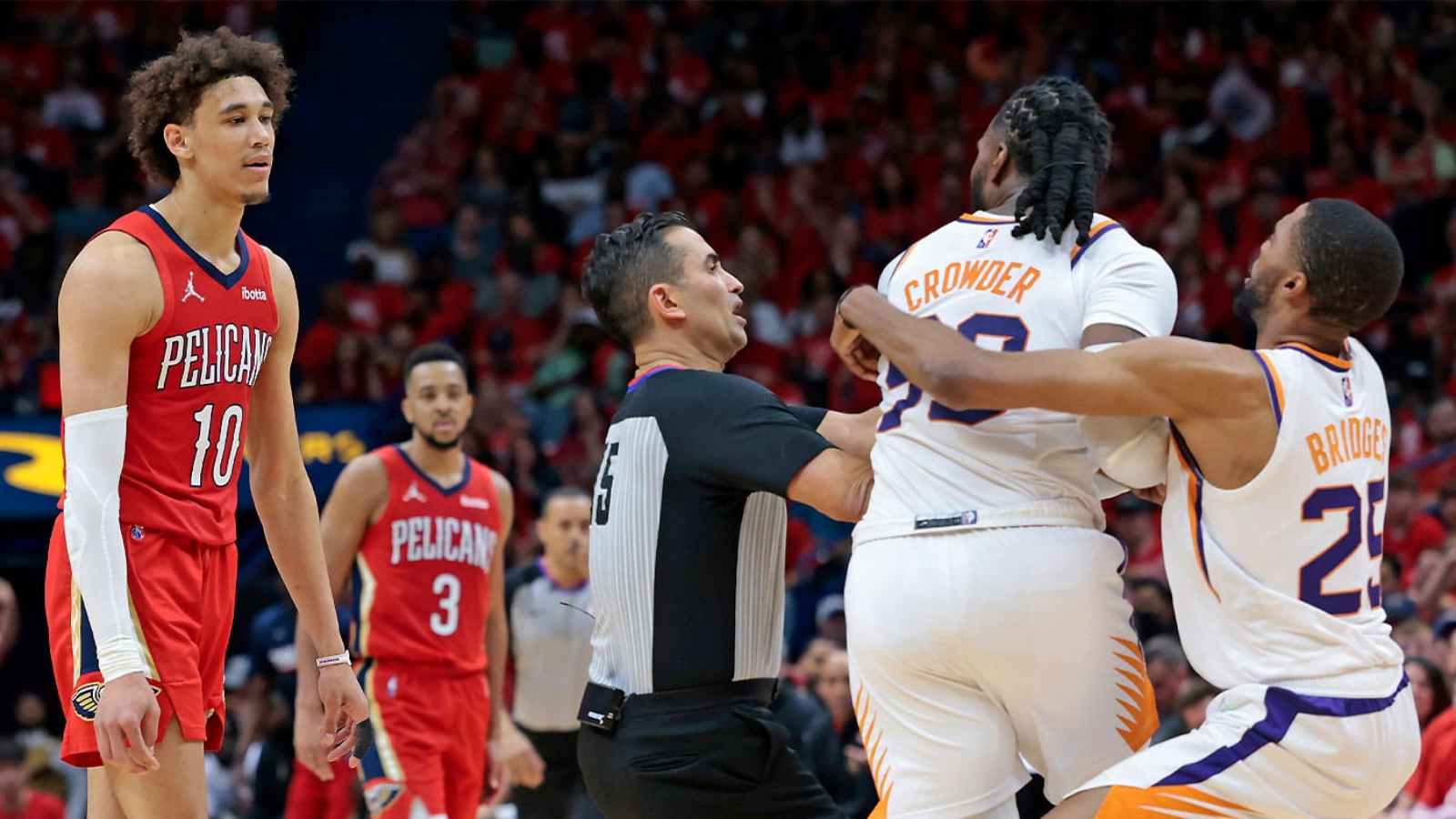 “This is not the NFL” Jaxson Hayes gets brutally trolled by fans after getting ejected over an unnecessary shove on Jae Crowder