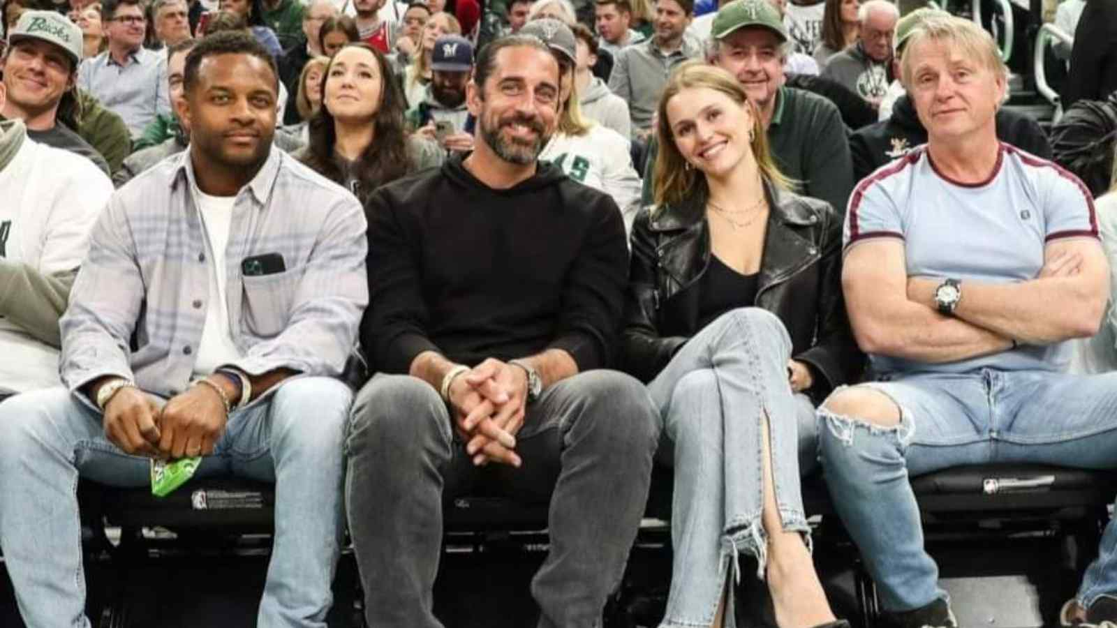 “Enjoying another postseason loss”: Aaron Rodgers spotted at the Bucks game with model Mallory Edens and teammate Randall Cobb