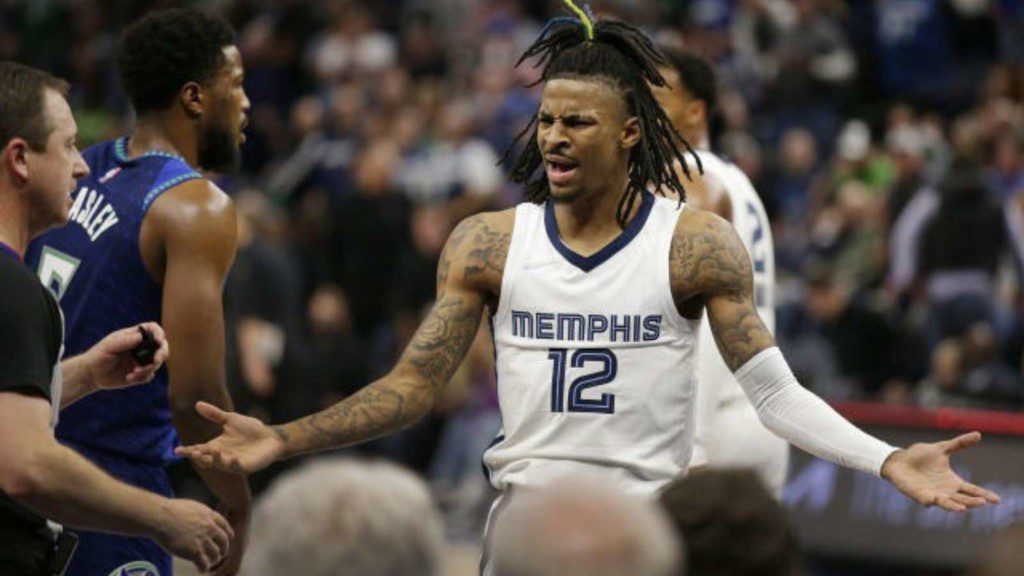 JA Morant in action against the Timberwolves