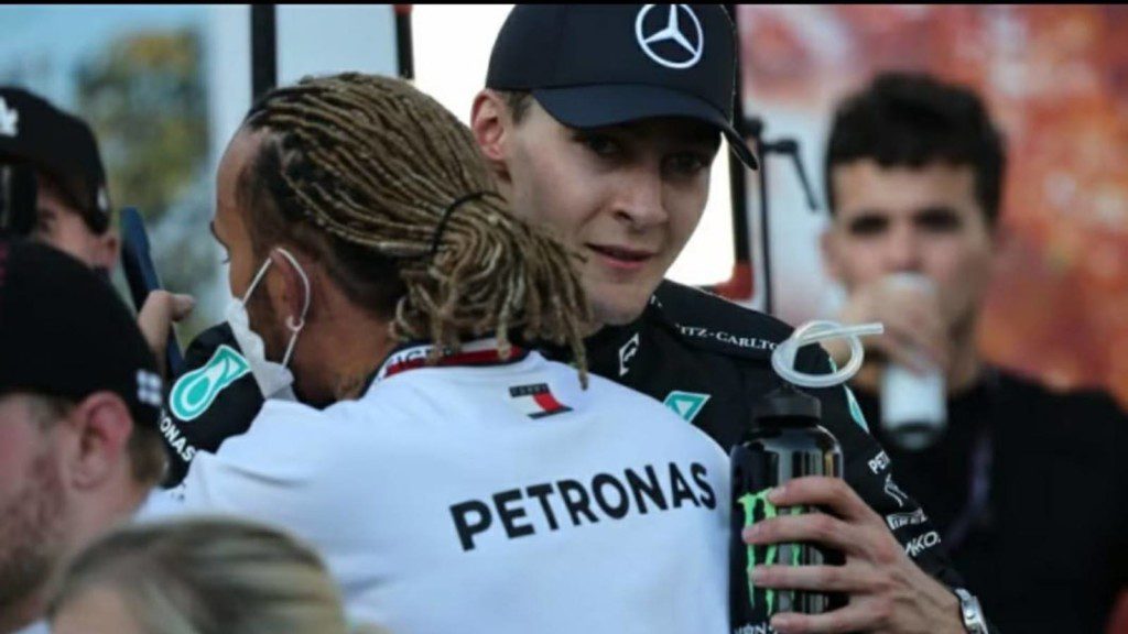 George Russell and Lewis Hamilton