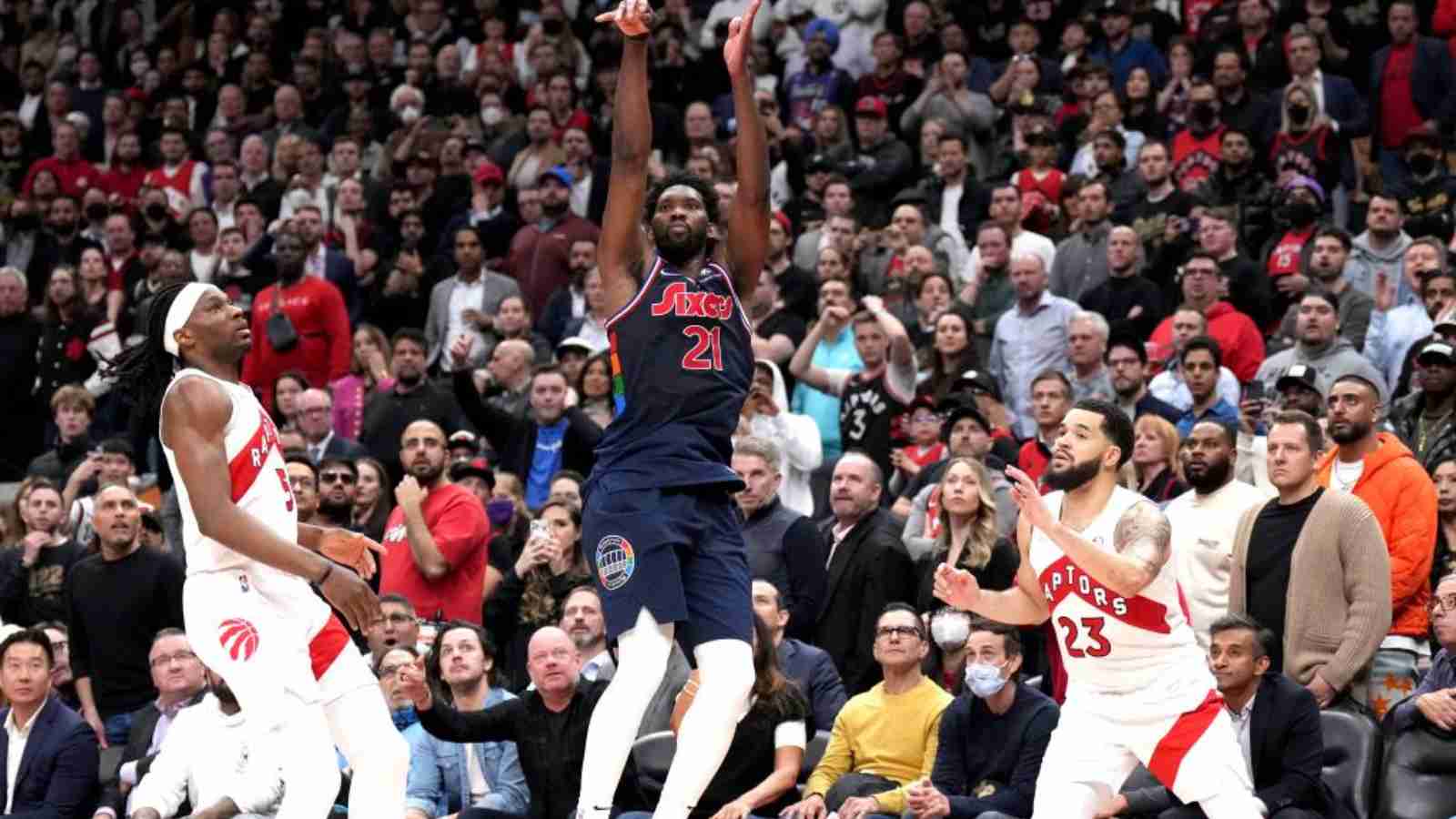 “Taken revenge for Kawhi’s heroics” Joel Embiid knocks insane game winner in OT to sends Sixers 3-0 up vs Raptors