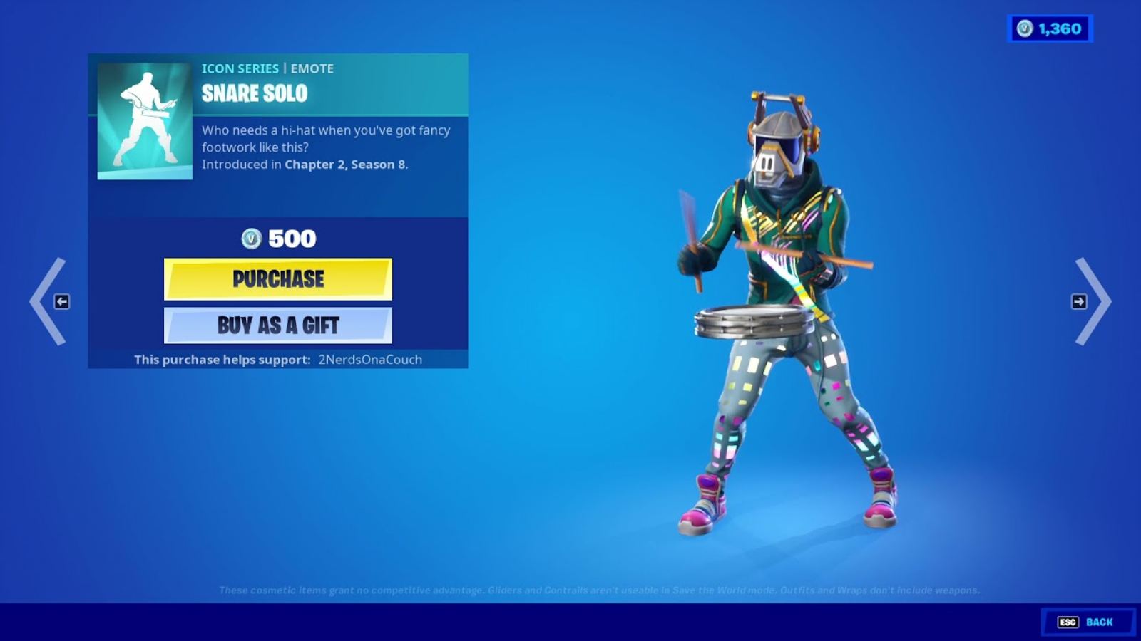 Fortnite Snare Solo Emote in Chapter 3 Season 2 Released in item Shop