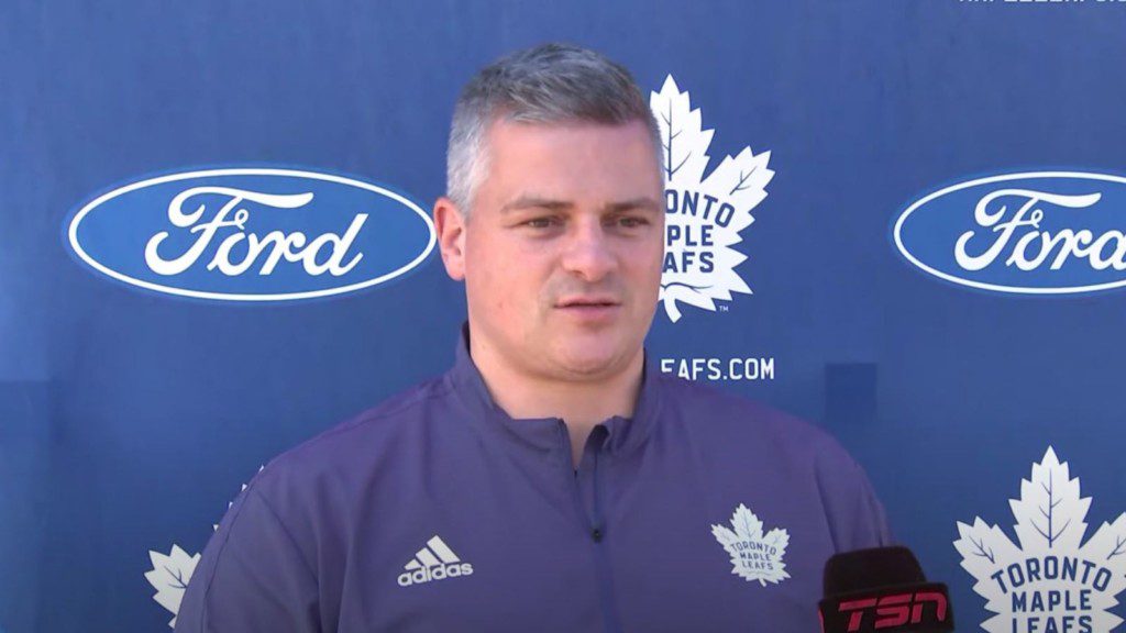 Maple Leafs coach Sheldon Keefe 