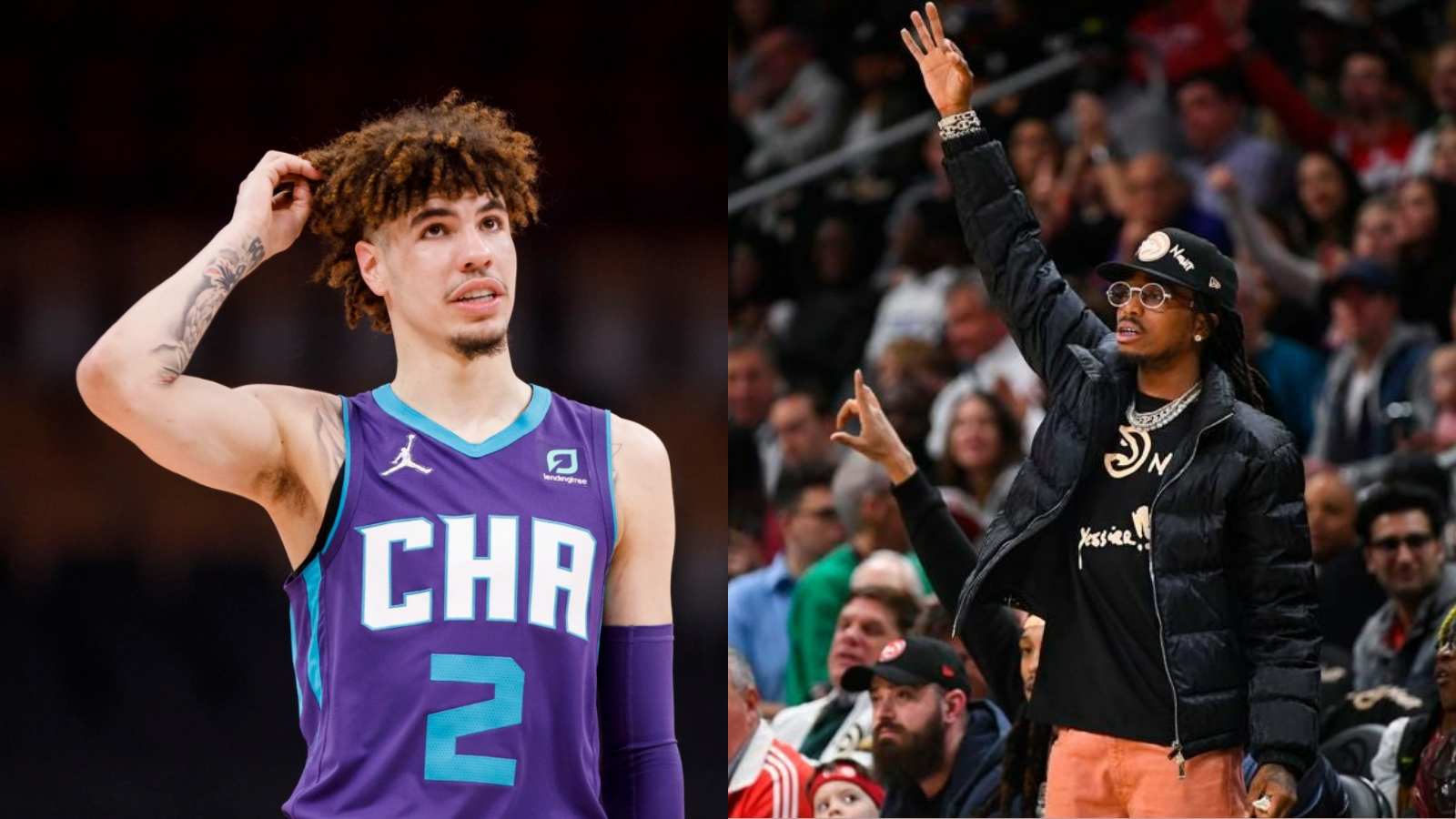 “Shshsh Get the F**k out of the building” Quavo delightfully talks shit to LaMelo Ball, Hornets