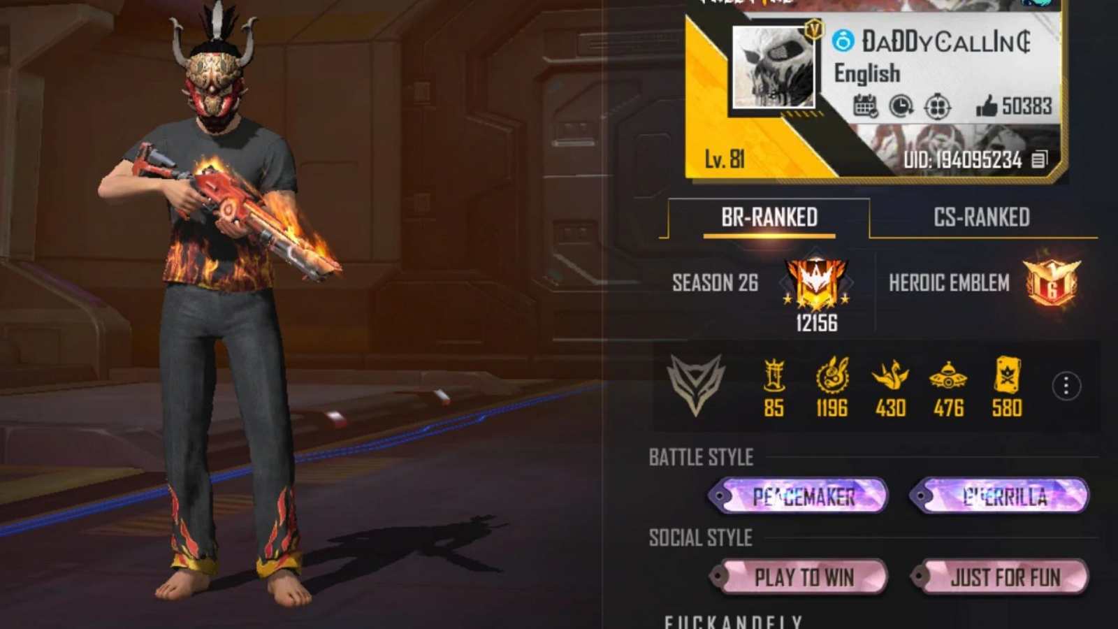 Daddy Calling Free Fire MAX ID, Stats, K/D Ratio, YouTube Channel, Discord Link, Monthly Income, And More For April 2022