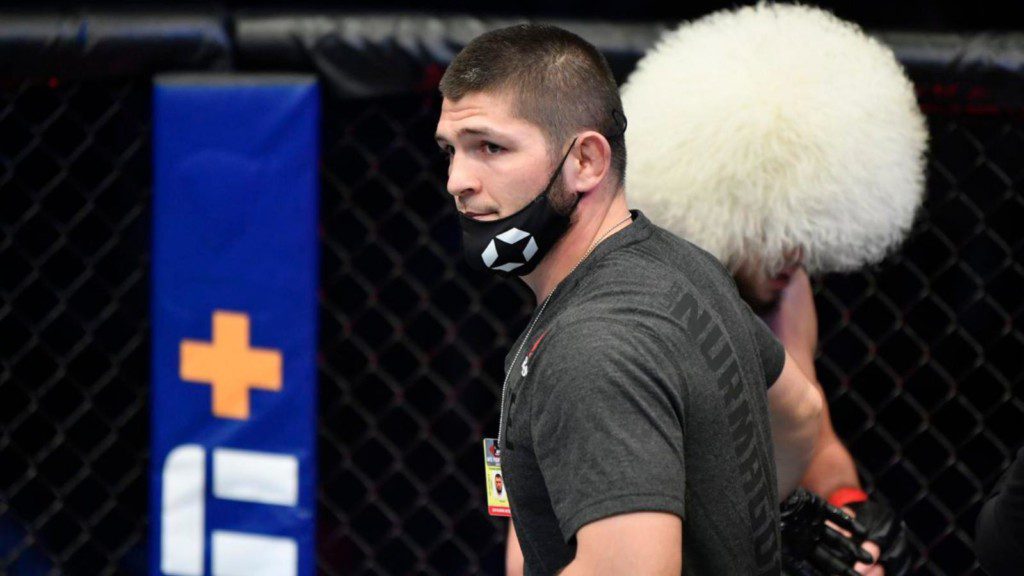 Khabib Nurmagomedov with Ukraine flag