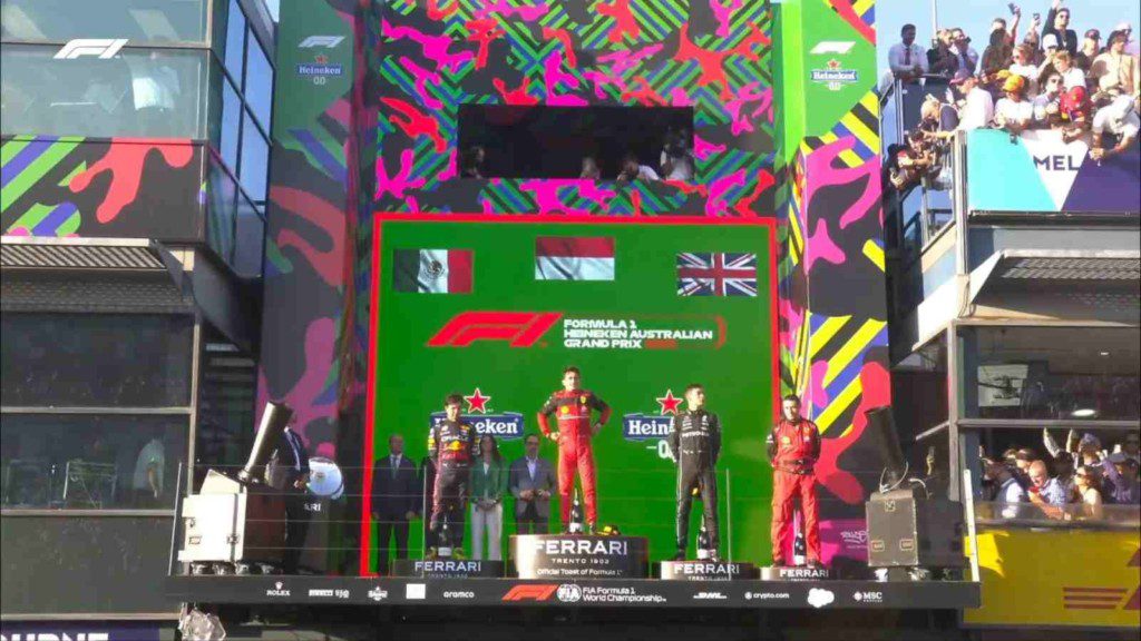 George Russell on the Australian GP Podium