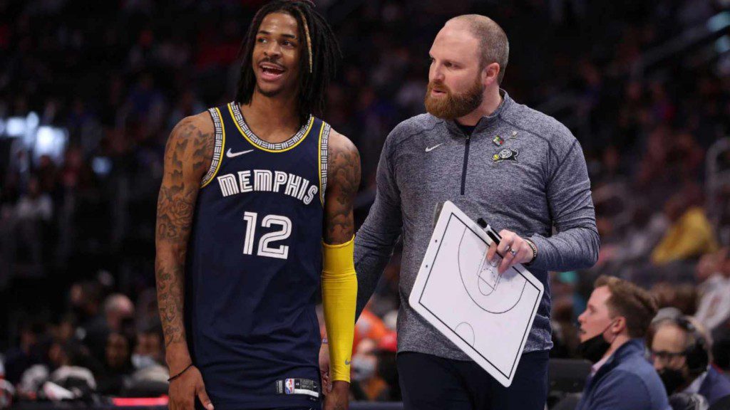 Memphis Grizzlies Ja Morant with coach