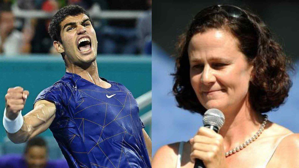 Carlos Alcaraz and Pam Shriver