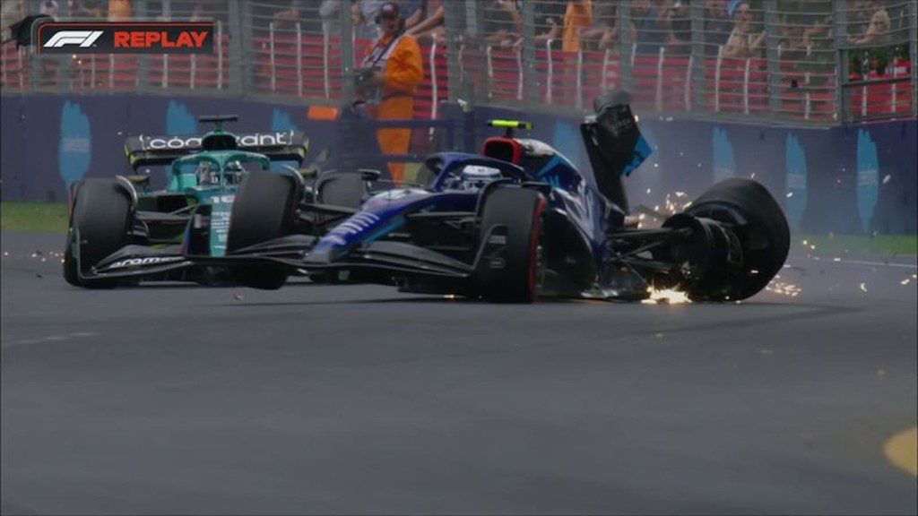 Nicholas Latifi and Lance Stroll's crash  