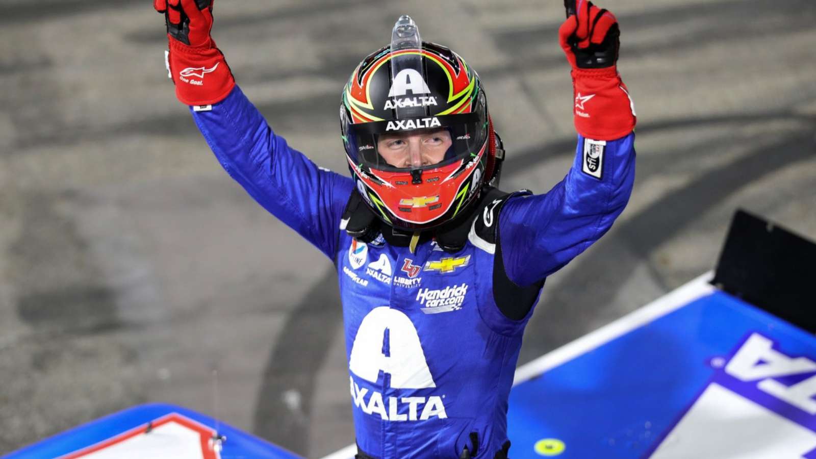 William Byron wins the Blue-Emu Maximum Pain Relief 200 at Martinsville Speedway as Johnny Sauter incredibly held off Kyle Busch for a runner up finish