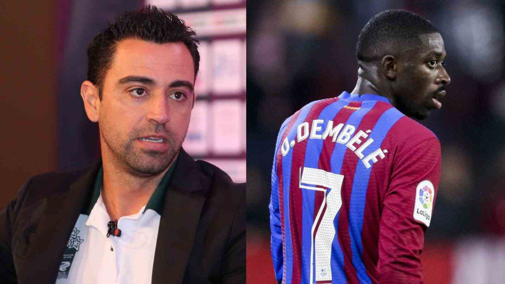 Barcelona Coach and Dembele