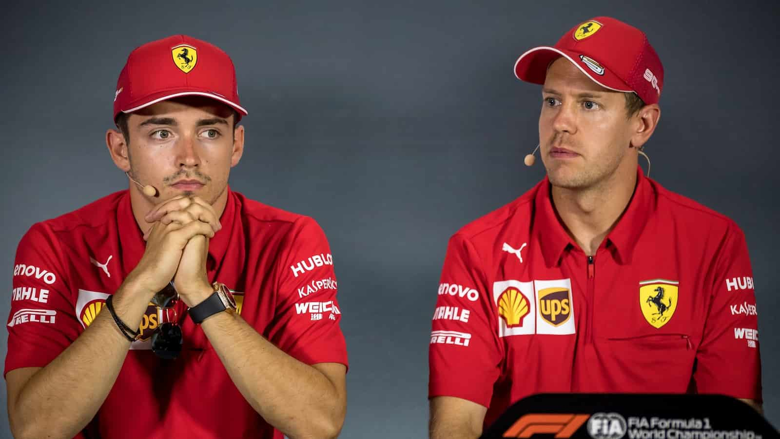 Charles Leclerc and Sebastian Vettel