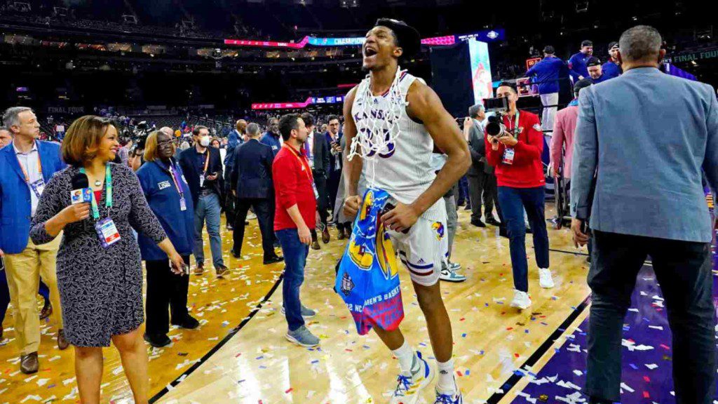 Kansas players celebrating 