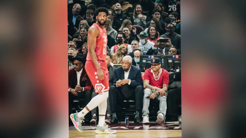 Joel Embiid and Julius Erving